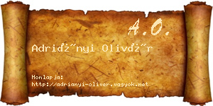 Adriányi Olivér névjegykártya