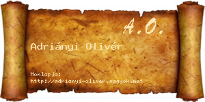 Adriányi Olivér névjegykártya
