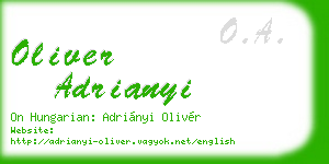 oliver adrianyi business card