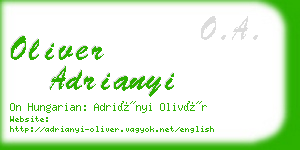 oliver adrianyi business card